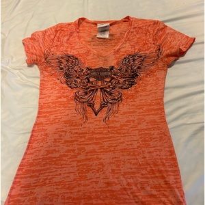 Women’s Harley Davidson T shirt Rhinestones Size Medium.